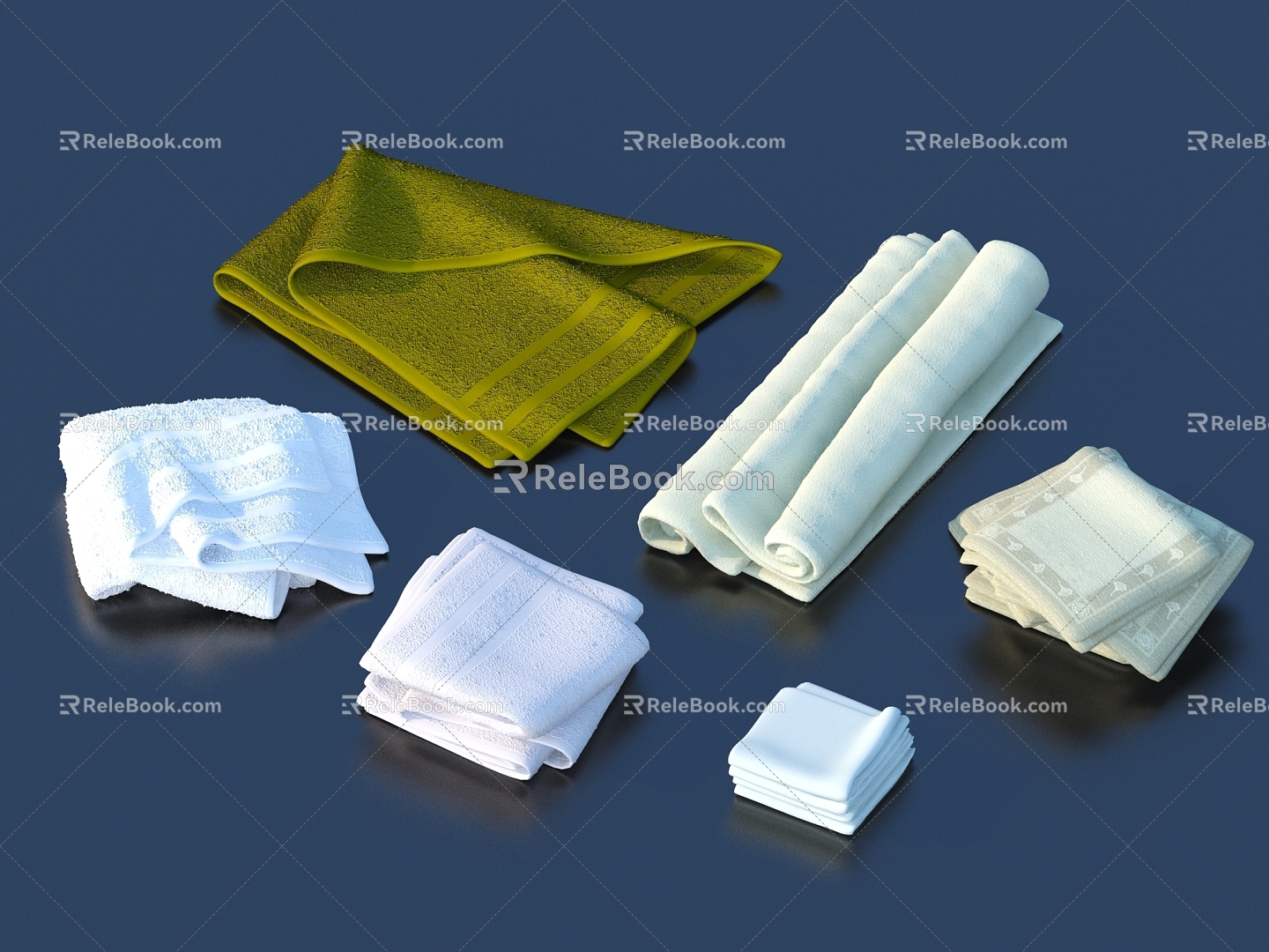 Towel Fabric Towel Bathroom Washing Supplies 3d model