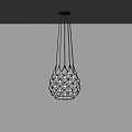 Modern Round Chandelier With Geometric Mesh Structure And Bright LED Lights