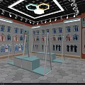 Specialty Store Interior With Colorful Ceiling Decorative Lights Shelves And Displayed Products