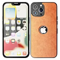 Smartphone Front And Back View With Wood Texture Case And Screen