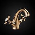 Elegant Gold And Silver Faucets With Cross Handles Classic Design For Home Bathroom And Kitchen