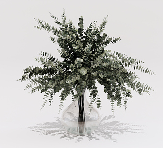 Modern vase plant floral art 3d model