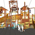 Outdoor Wooden Playground Equipment With Slides Climbing Structures And Water Features For Children