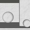 Modern White Marble Sphere Sculptures With Minimalist Wall And Column 3d model