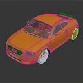 Yellow Audi Sports Car Model With Sleek Body Design Shiny Wheels And Reflection