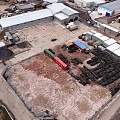 Aerial View Of Industrial Landscape With Factories Warehouses Vehicles And Equipment