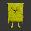 SpongeBob SquarePants Character Yellow Sponge With Big Blue Eyes Smiling Face Red Tie Brown Shorts
