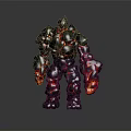 Volcanic Rock Giant Lava Creature With Molten Lava Flowing Through Stone Body