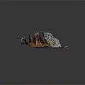 Natural Style Wood Stone Decorative Model With Tree Stump Moss And Red Base