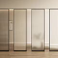 Modern Interior Room Partition With Glass And Fabric Panel Design