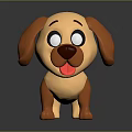 Cute Cartoon Dog Plush Toy With Big Eyes And Sticking Tongue In Yellow Brown