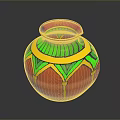 Colorful Decorative Vase For Home With Red Green And Yellow Patterns