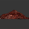 Natural Red Crystalline Mineral Specimens With Irregular Shapes On White Background