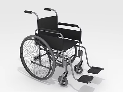 Medical Wheelchair Design With Sturdy Black Frame Armrests And Footrests 3d model