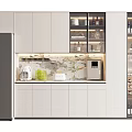 Modern Wine Cabinet Design In Contemporary Kitchen With Glass Doors Wine Racks And White Cabinets
