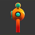 Vibrant Colorful Toy Weapon With Orange Red Teal Design And Playful Grip