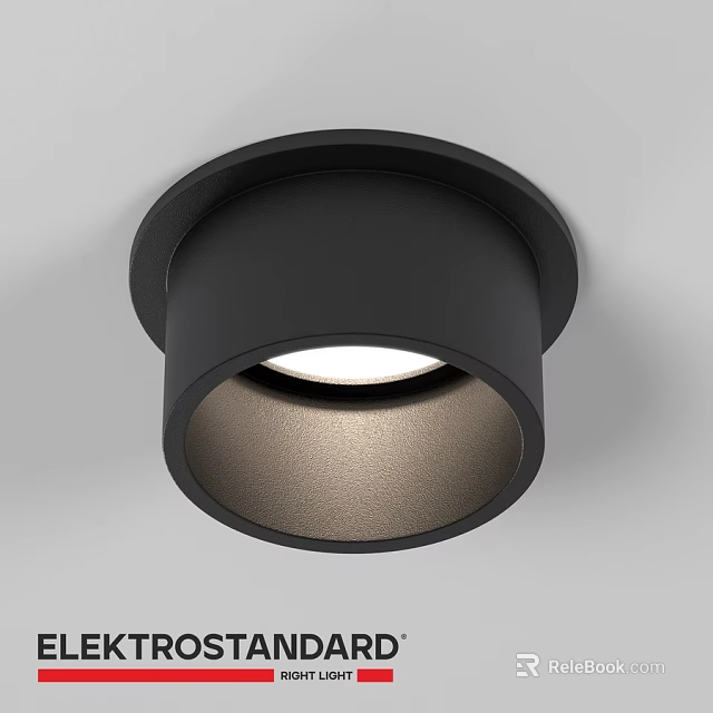 Round Black Downlight Spotlight With Modern Indoor Ceiling Lighting Design 3d model 