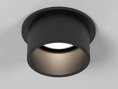 Round Black Downlight Spotlight With Modern Indoor Ceiling Lighting Design 3d model