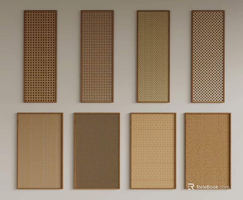 Decorative Wall Panels With Various Textures And Brown Beige Color Tones For Home Interior 3d model 