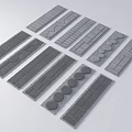 Various Gray Stone Stepping Stones With Textured Patterns Circular Dots And Long Strip Designs 3d model