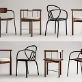 Various Designed Leisure Chairs With Wooden Frames Metal Legs And Curved Backrests