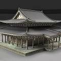 Ancient Chinese Architecture With Multi Tiered Roof Overhanging Eaves And Stone Base