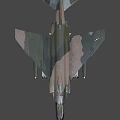 3D Model of Military Fighter Jet with Camouflage Paint and Mounted Missiles