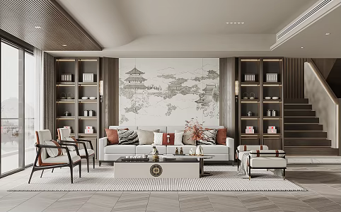 New Chinese Living Room 3d model