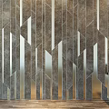 Modern Bedroom Accent Wall With Geometric Panels And Nightstands