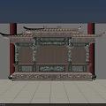 Ancient Architecture Featuring Traditional Roof Carved Decorations Red Pillars And Stone Base