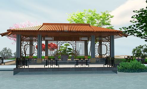 New Chinese Pavilion 3d model