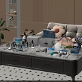 Coffee Table With First Aid Kits Medical Supplies Thermometer And Stuffed Toy