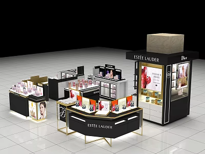 Modern Cosmetics Store Cosmetics Brand Counter 3d model