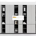 Modern Open Shelf Bookcase With Black Gray Design And Organized Books Decor Items