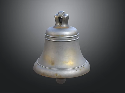 Vintage Silver Metal Decorative Ornament Set With Classic Bell Design And Rustic Finish 3d model
