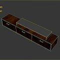 Elegant Dark Wooden TV Stand With Multiple Drawers And Smooth Blue Tabletop