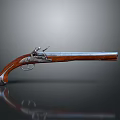 Antique Pistol With Wooden Grip And Metal Barrel Vintage Design