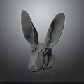 White Donkey Head Sculpture With Large Ears And Detailed Design Features