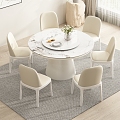 Modern cream style dining table 3d model