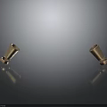 Copper Cylindrical Equipment Placed On Black Smooth Surface With Reflections