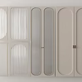 Door Components With Various Designs Glass Panels Metal Frames And Oval Rectangular Shapes 3d model