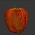 Fresh Juicy Red Apple With Shiny Surface On Dark Background