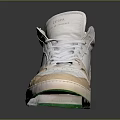 Modern White And Beige High Top Sneakers With Leather Suede And Green Sole