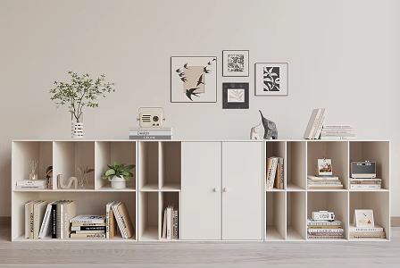 Modern bookcase 3d model