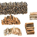 Natural Stone Wood Logs Stacked in Various Piles for Home Decorative Use