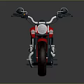 Red Classic Motorcycle With Black Accents Chrome Details Headlight Leather Seat And Spoked Wheels