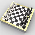 Building Block Chess Board with Black and White Pieces and Checkerboard Squares