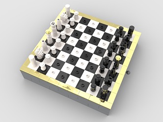 LEGO toy blocks chess board chess pieces 3d model