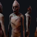 Game and Movie Alien Character With Multiple Angles View And Textured Skin