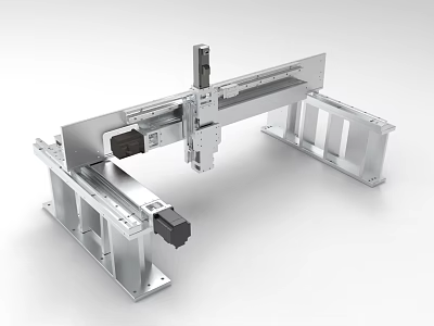 Industrial Automation Equipment with Aluminum Frame Linear Guide and Electric Motor 3d model